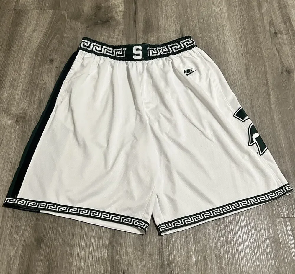 Nike Michigan State Spartans Basketball Shorts Mens XL Throwback Game Player